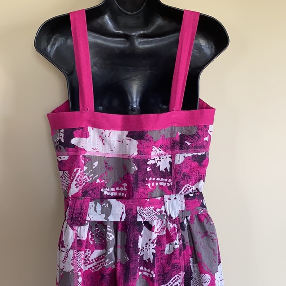 DNKY Jeans Flower Sun Dress Lined Drawstring Belt - Picture 5 of 12